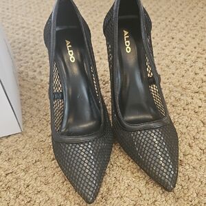 ALDO Black Mesh Pointed Heels